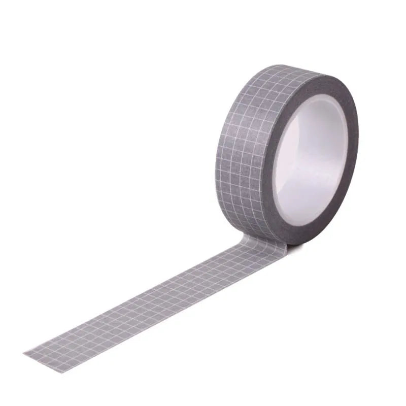 Cinta Washi de rejilla en blanco y negro de 10M.