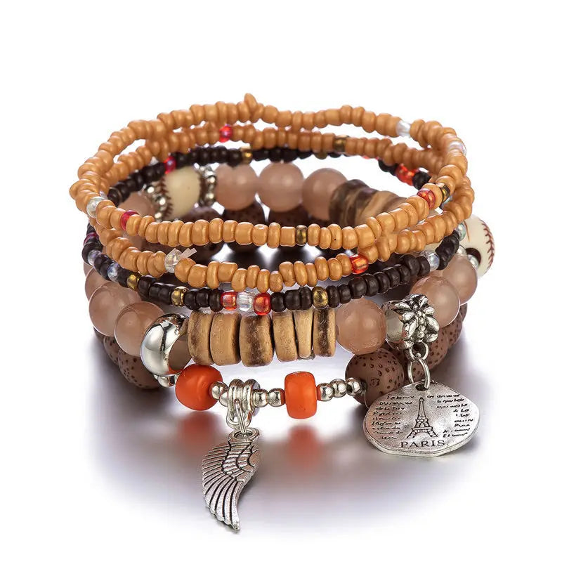 Conjunto de pulsera bohemia de árbol de la vida.