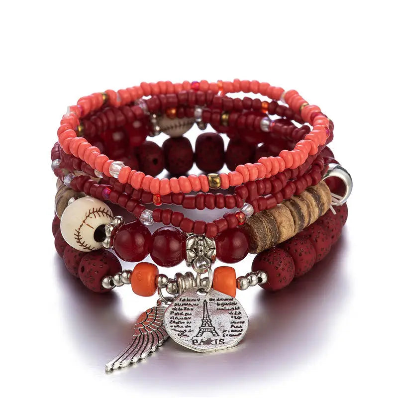 Conjunto de pulsera bohemia de árbol de la vida.
