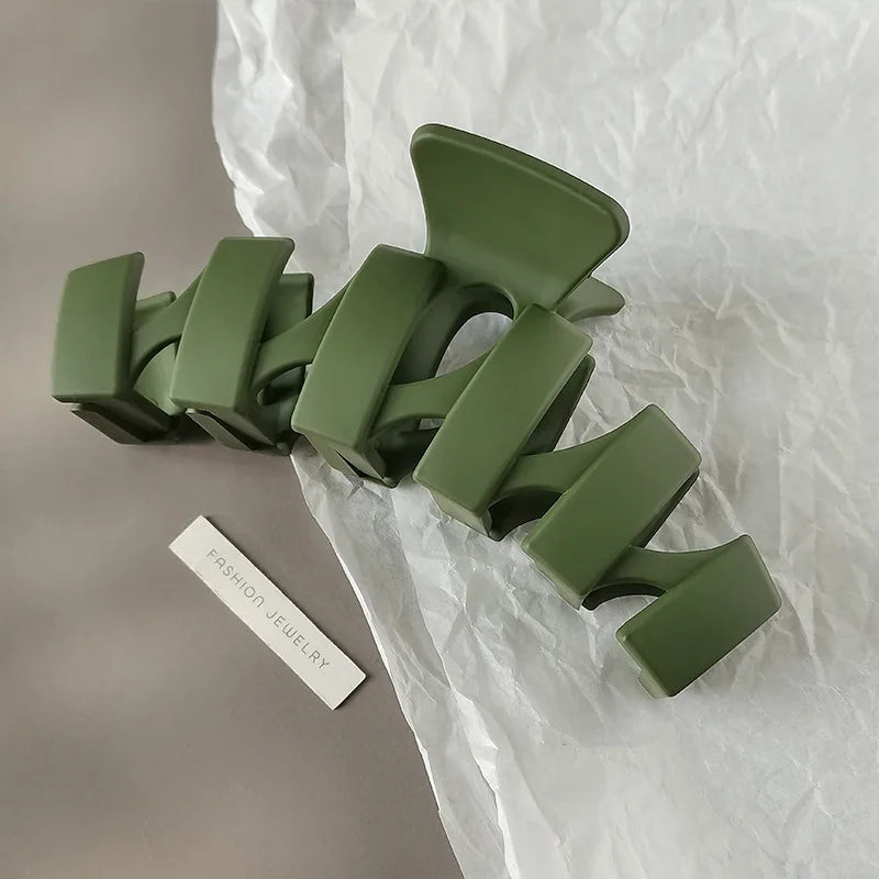 Pinza para el cabello de plástico geométrico Vintage.