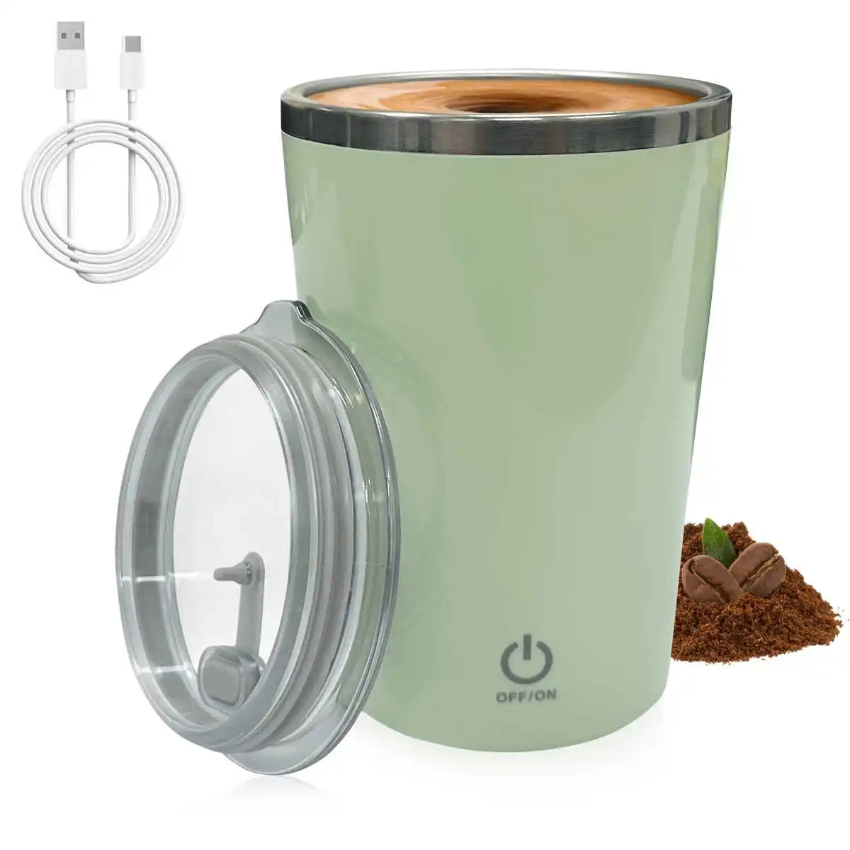 Taza mezcladora con carga USB.