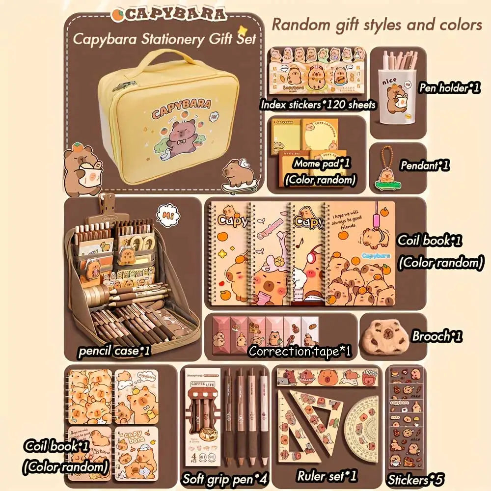 Set de regalo de papelería de capibara.