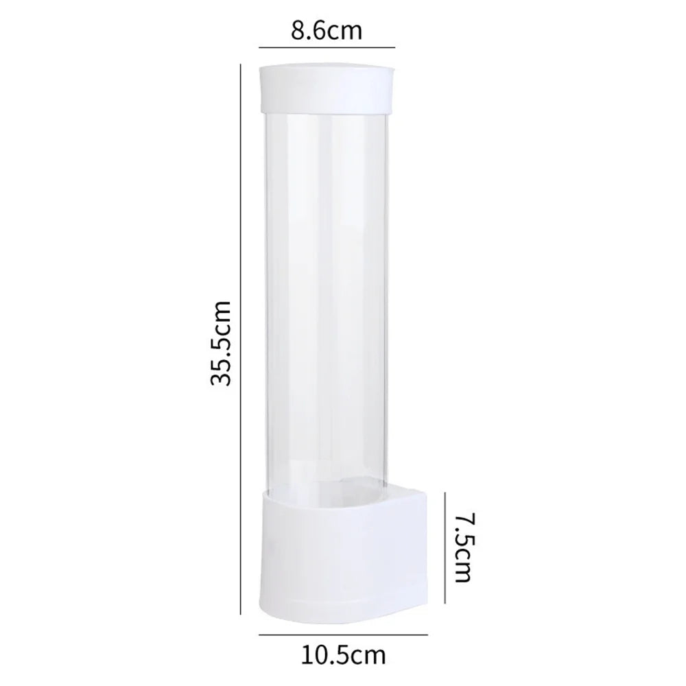 Dispensador de vasos de papel desechable.