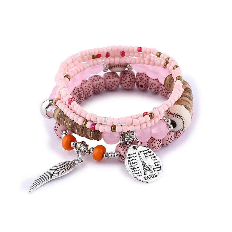 Conjunto de pulsera bohemia de árbol de la vida.