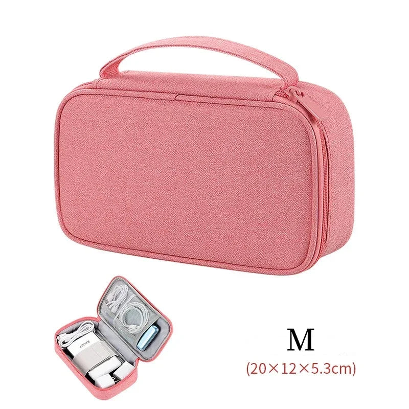 Bolsa organizadora de cables de viaje.