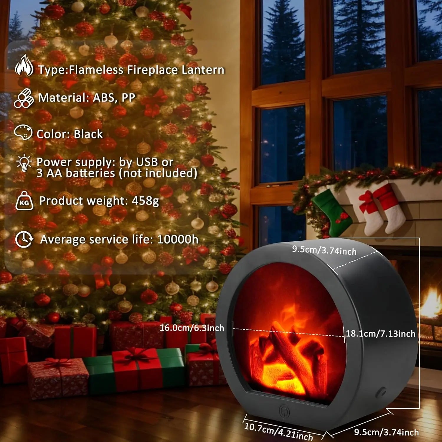 Lámpara LED para chimenea.