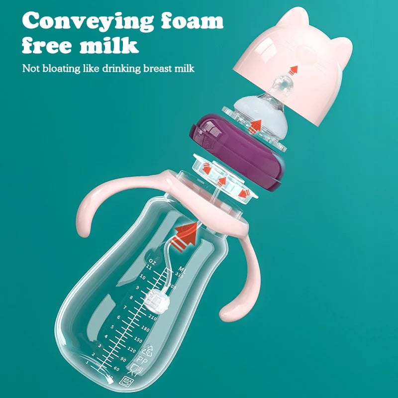 Juego de biberones de leche para bebé.