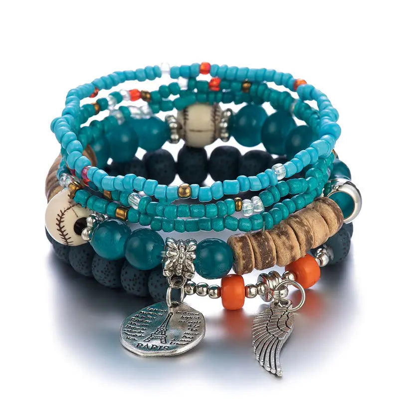 Conjunto de pulsera bohemia de árbol de la vida.