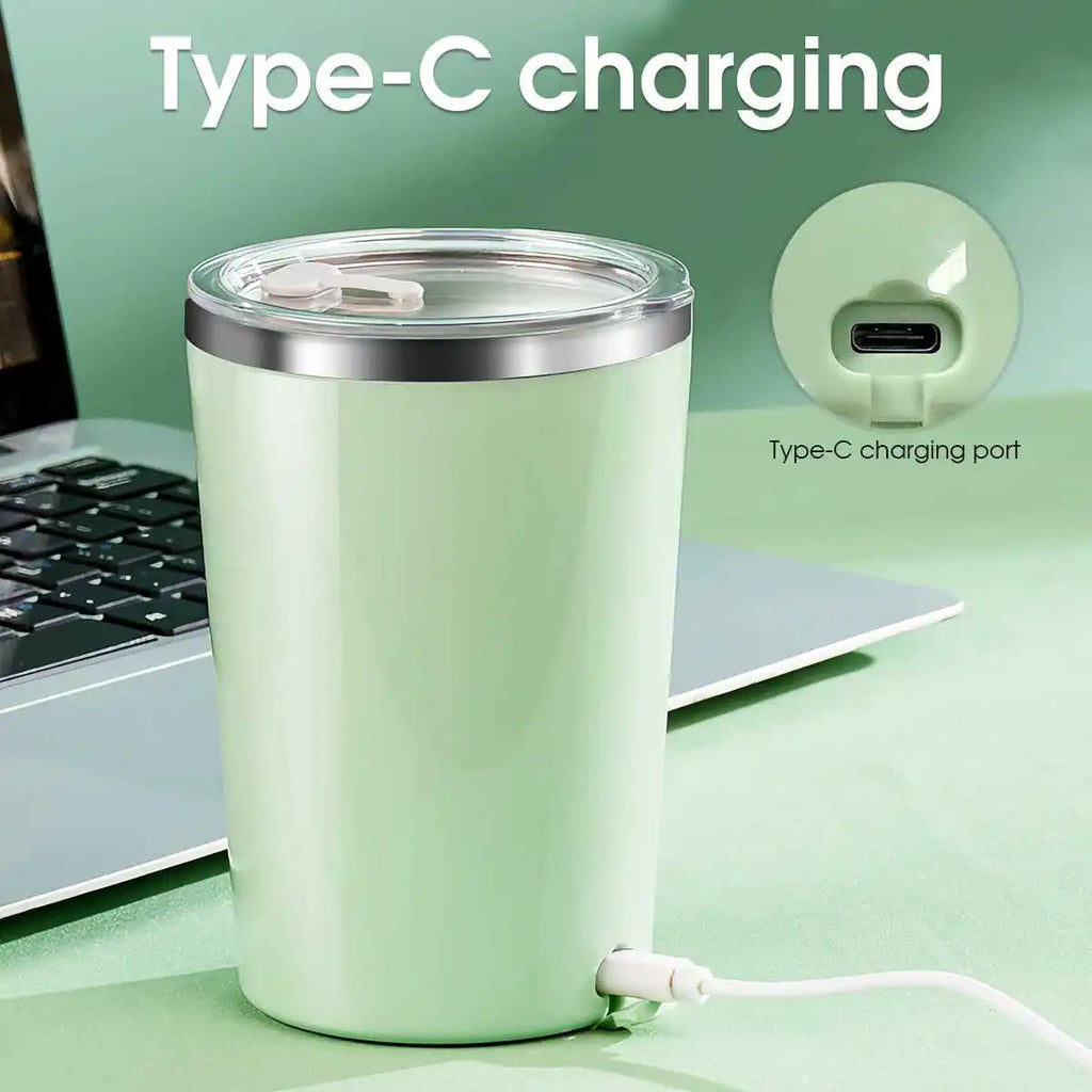 Taza mezcladora con carga USB.