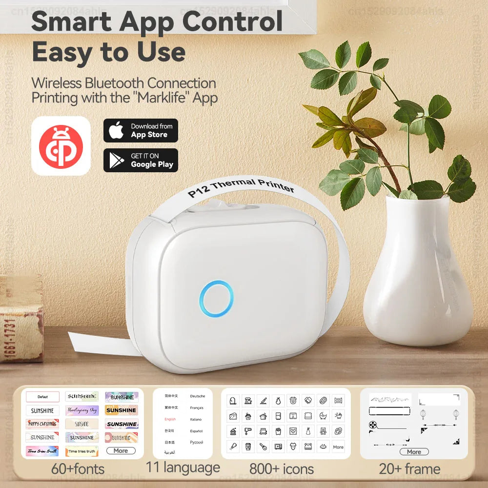 Impresora de etiquetas adhesivas portátil.