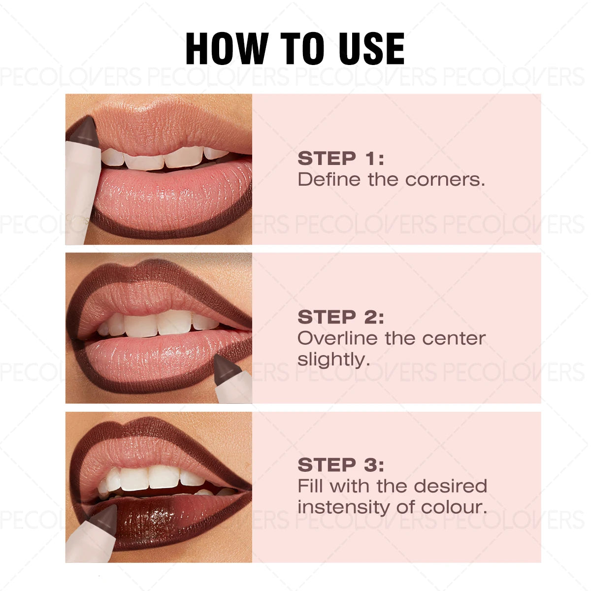 Lapiz labial mate resistente al agua.