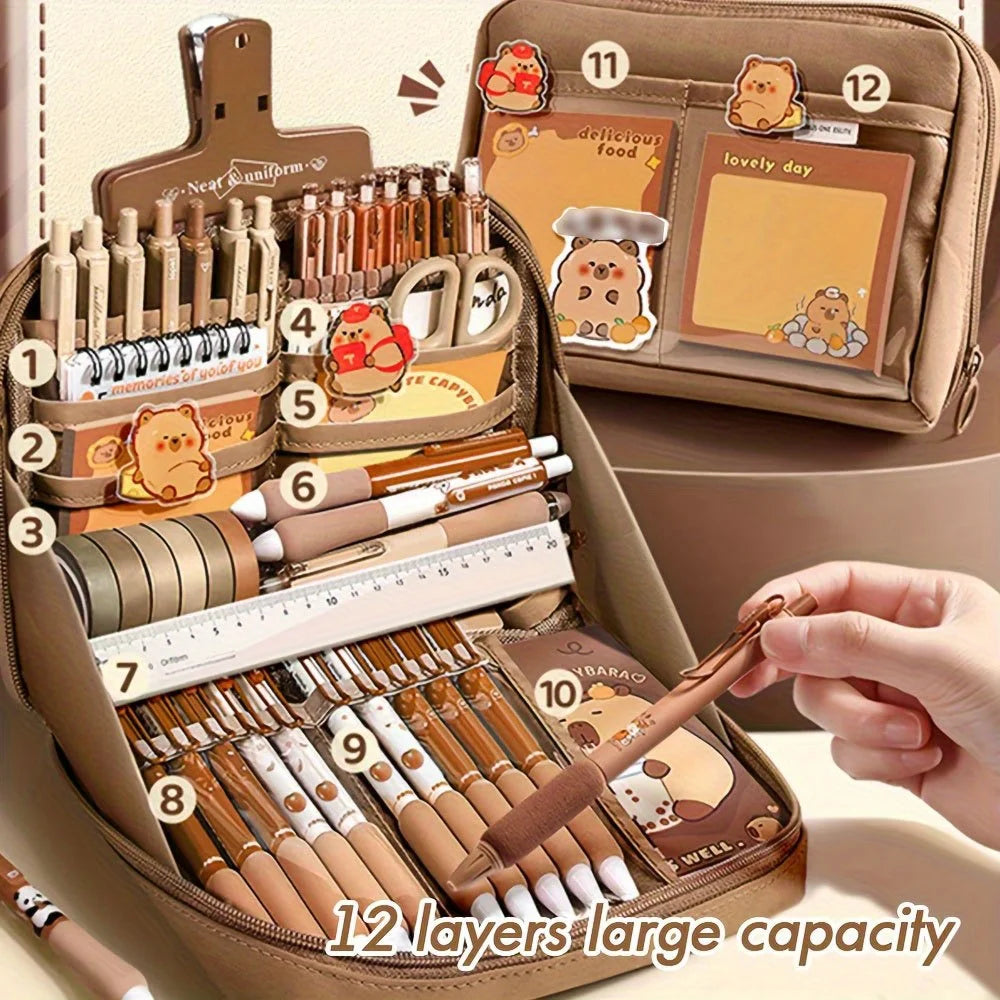 Set de regalo de papelería de capibara.