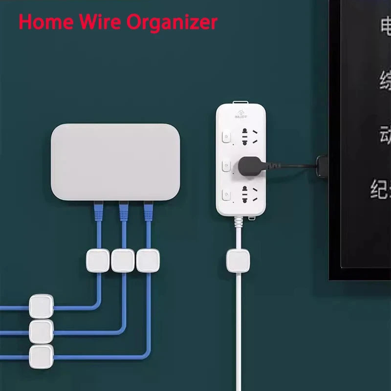 Organizador de cables adhesivo.