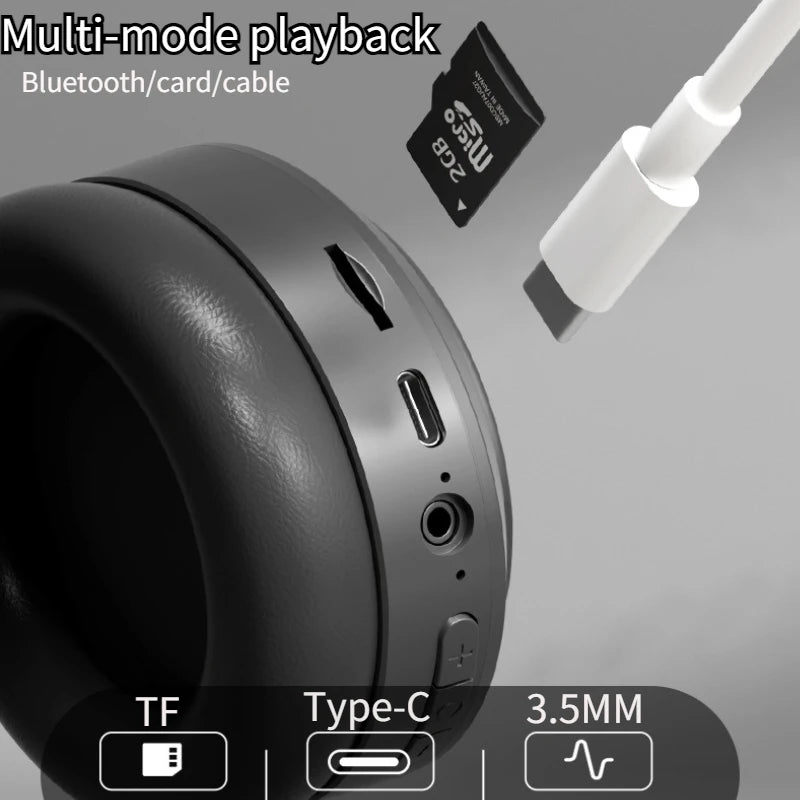 Auriculares inalámbricos Bluetooth 5,1 sobre la oreja.