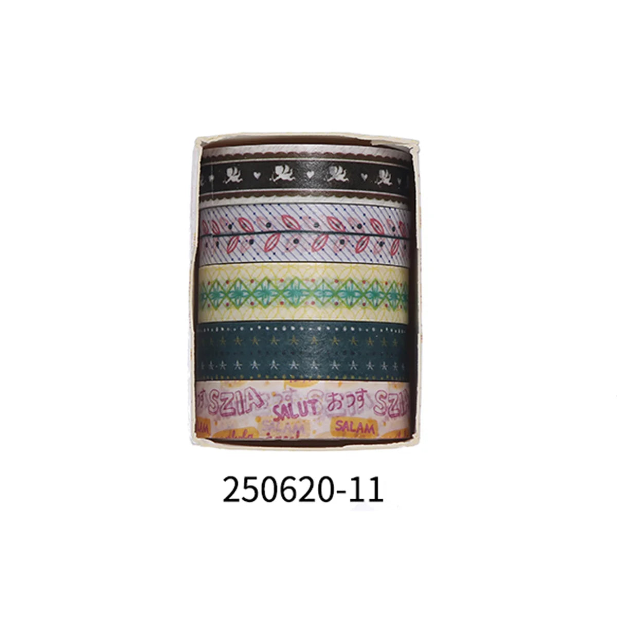 5 rollos de cinta manual de flores románticas en caja.