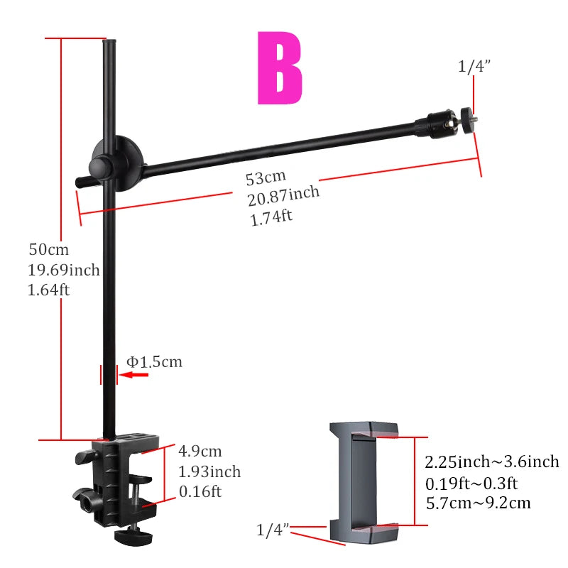 Soporte de disparo superior de escritorio para teléfono.